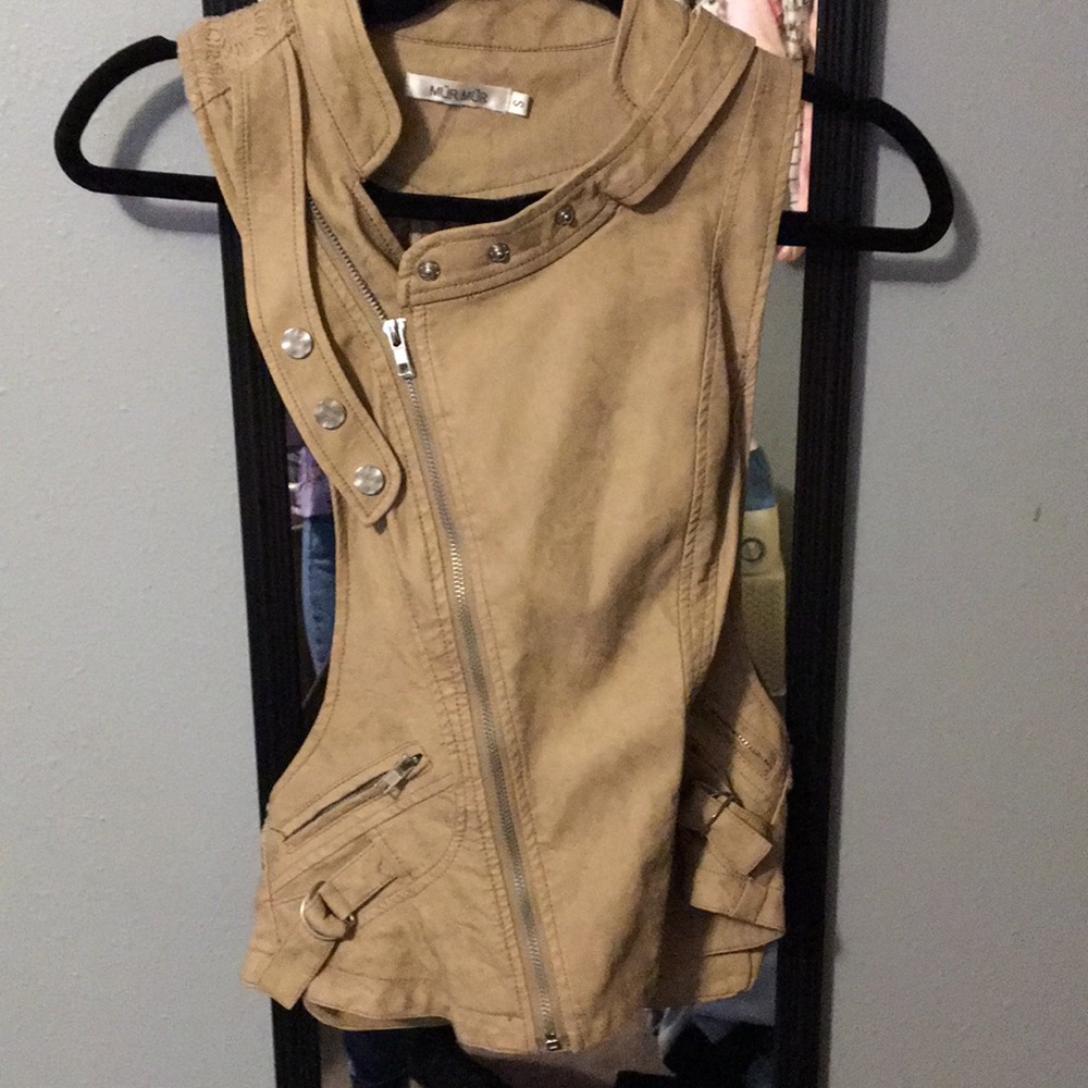 faux leather vest
